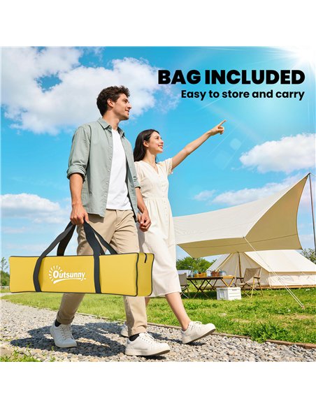 Outsunny 2 Person Camping Tent, Dome Tent with Zipped Doors, Storage Pocket, Portable Handy Bag, Yellow - pic 187596 | FastDaddyshop