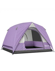 Outsunny 3-4 Person Camping Tent, Easy Set Up 3-4 Man Tent w/ Sewn-in Groundsheet, Waterproof Dome Tent w/ Mesh Windows