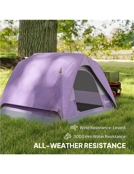 Outsunny 3-4 Person Camping Tent, Easy Set Up 3-4 Man Tent w/ Sewn-in Groundsheet, Waterproof Dome Tent w/ Mesh Windows - pic 187604 | FastDaddyshop