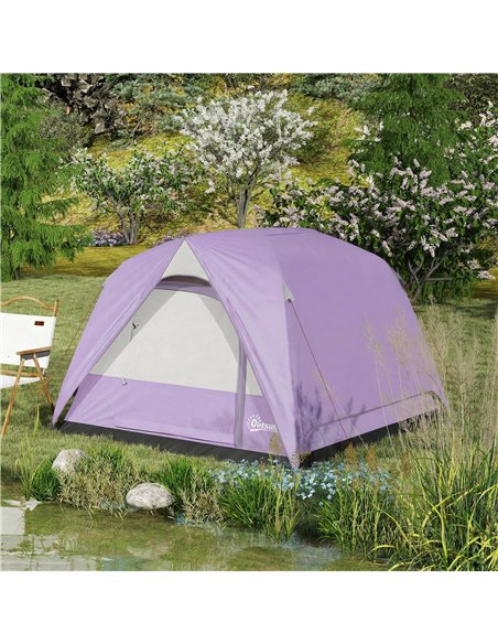 Outsunny 3-4 Person Camping Tent, Easy Set Up 3-4 Man Tent w/ Sewn-in Groundsheet, Waterproof Dome Tent w/ Mesh Windows - pic 187608 | FastDaddyshop
