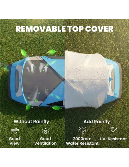 Outsunny Camping Tent for 6-8 Man with 2000mm Waterproof Rainfly and Carry Bag for Fishing Hiking Festival, Sky Blue - pic 187621 | FastDaddyshop