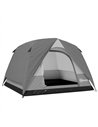 Outsunny 3-4 Person Camping Tent, Easy Set Up 3-4 Man Tent w/ Sewn-in Groundsheet, Waterproof Dome Tent w/ Mesh Windows, Grey