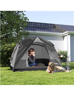 Outsunny 3-4 Person Camping Tent, Easy Set Up 3-4 Man Tent w/ Sewn-in Groundsheet, Waterproof Dome Tent w/ Mesh Windows, Grey 2