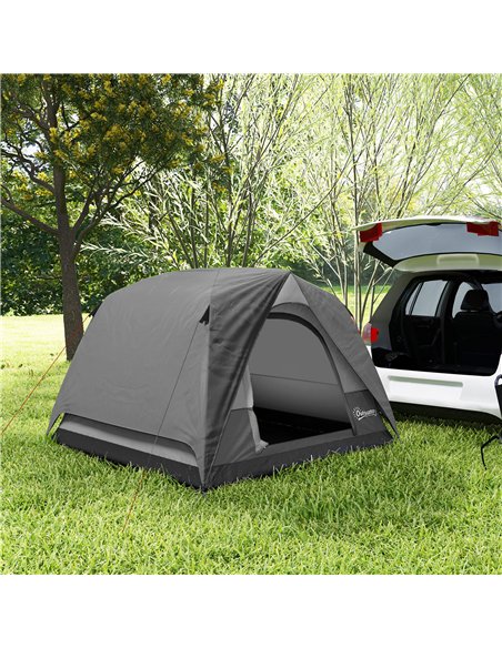 Outsunny 3-4 Person Camping Tent, Easy Set Up 3-4 Man Tent w/ Sewn-in Groundsheet, Waterproof Dome Tent w/ Mesh Windows, Grey - pic 187652 | FastDaddyshop