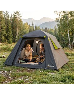 Outsunny Camping Tent 3000mm Waterproof Tent with 2 Doors for 2 Person, Grey & Green 2