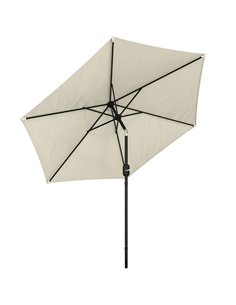 Outsunny 2.6 m Garden Parasol Umbrella with Aluminium Pole, Outdoor Patio Umbrella with Tilt and Crank, Vent, Cream White