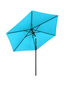 Outsunny 2.6 m Garden Parasol Umbrella with Aluminium Pole, Outdoor Patio Umbrella with Tilt and Crank, Vent, Blue