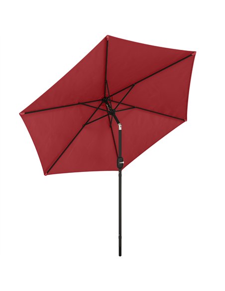 Outsunny 2.6 m Garden Parasol Umbrella with Aluminium Pole, Outdoor Patio Umbrella with Tilt and Crank, Vent, Wine Red - pic 187780 | FastDaddyshop