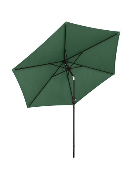 Outsunny 2.6 m Garden Parasol Umbrella with Aluminium Pole, Outdoor Patio Umbrella with Tilt and Crank, Vent, Dark Green - pic 187798 | FastDaddyshop