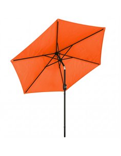 Outsunny 2.6 m Garden Parasol Umbrella with Aluminium Pole, Outdoor Patio Umbrella with Tilt and Crank, Vent, Orange