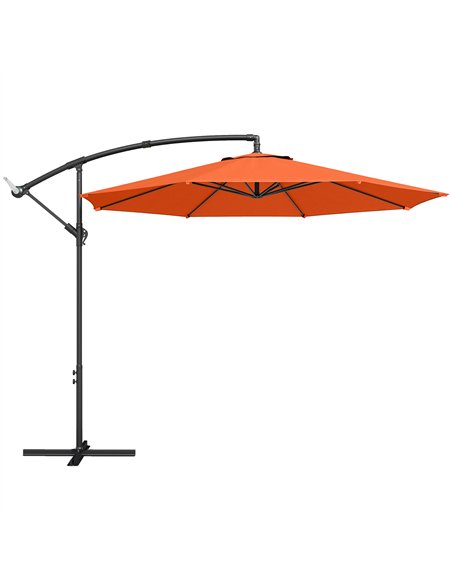 Outsunny 3 m Overhanging Cantilever Parasol, with Cross Base - Orange - pic 187825 | FastDaddyshop