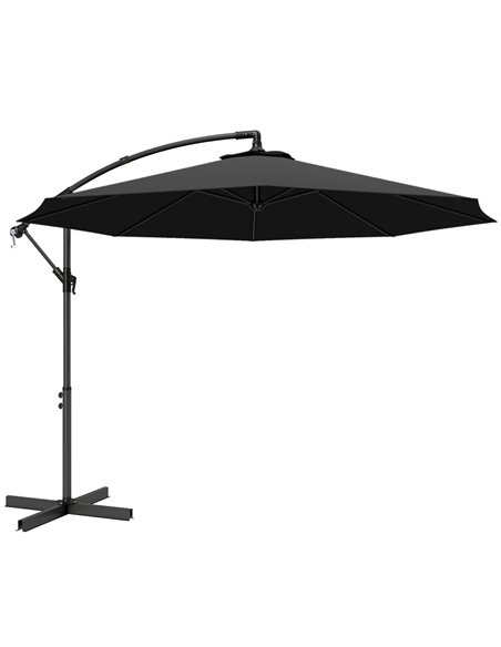 Outsunny 3m Overhanging Cantilever Parasol, with Cross Base - Black - pic 187879 | FastDaddyshop