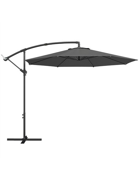Outsunny 3 m Overhanging Cantilever Parasol, with Cross Base - Grey - pic 187888 | FastDaddyshop