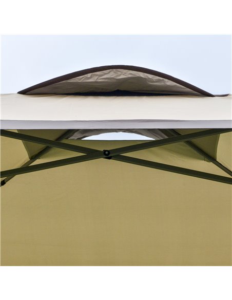 Outsunny 4 x 4m Pop-up Canopy Gazebo Tent with Roller Bag & Adjustable Legs Outdoor Party, Steel Frame, Brown - pic 18789 | FastDaddyshop