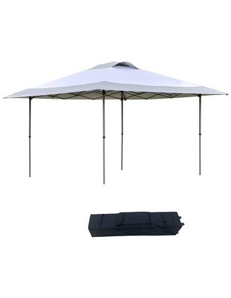 Outsunny 4x4m Pop-up Canopy Gazebo Tent with Roller Bag & Adjustable Legs, Steel Frame, White - pic 18791 | FastDaddyshop