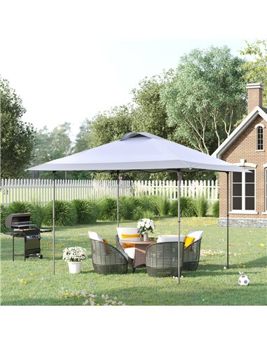 Outsunny 4x4m Pop-up Canopy Gazebo Tent with Roller Bag & Adjustable Legs, Steel Frame, White