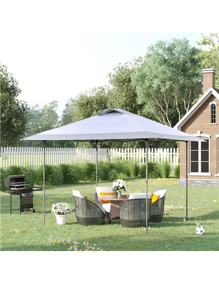 Outsunny 4x4m Pop-up Canopy Gazebo Tent with Roller Bag & Adjustable Legs, Steel Frame, White - pic 18792 | FastDaddyshop