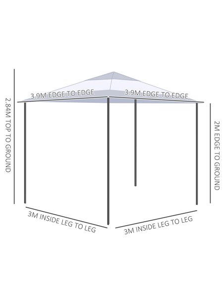 Outsunny 4x4m Pop-up Canopy Gazebo Tent with Roller Bag & Adjustable Legs, Steel Frame, White - pic 18793 | FastDaddyshop
