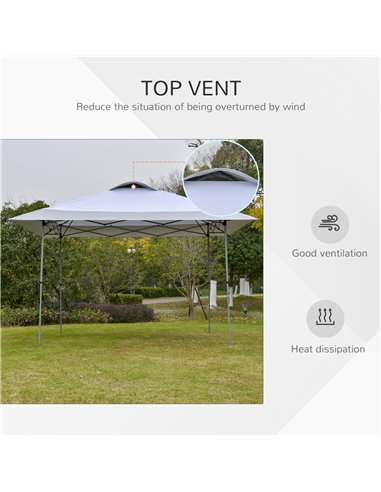 Outsunny 4x4m Pop-up Canopy Gazebo Tent with Roller Bag & Adjustable Legs, Steel Frame, White
