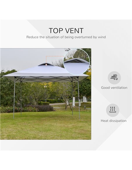 Outsunny 4x4m Pop-up Canopy Gazebo Tent with Roller Bag & Adjustable Legs, Steel Frame, White - pic 18794 | FastDaddyshop