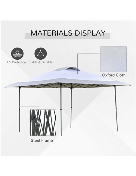 Outsunny 4 x 4m Pop-up Canopy Gazebo Tent with Roller Bag & Adjustable Legs Outdoor Party, Steel Frame, White - pic 18796 | FastDaddyshop