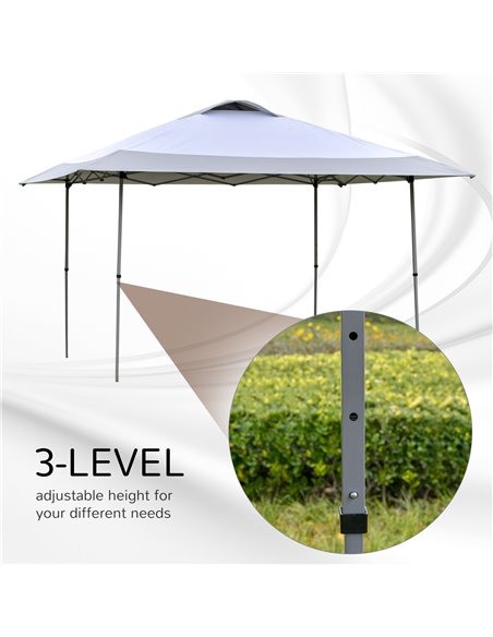 Outsunny 4 x 4m Pop-up Canopy Gazebo Tent with Roller Bag & Adjustable Legs Outdoor Party, Steel Frame, White - pic 18797 | FastDaddyshop
