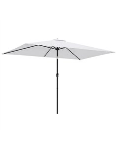 Outsunny Garden Parasol, Parasol Umbrella with Crank Handle, Tilt Function, Polyester Canopy, Cream White