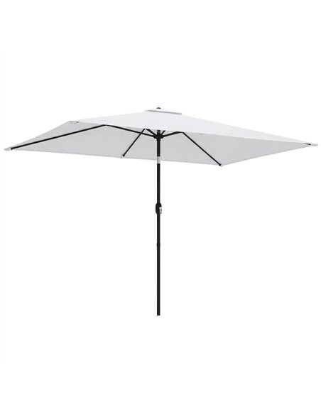 Outsunny Garden Parasol, Parasol Umbrella with Crank Handle, Tilt Function, Polyester Canopy, Cream White - pic 187978 | FastDaddyshop