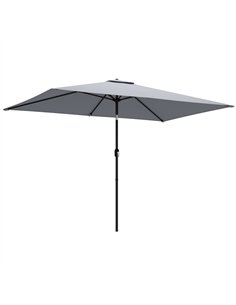 Outsunny Garden Parasol, Parasol Umbrella with Crank Handle, Tilt Function, Polyester Canopy, Light Grey