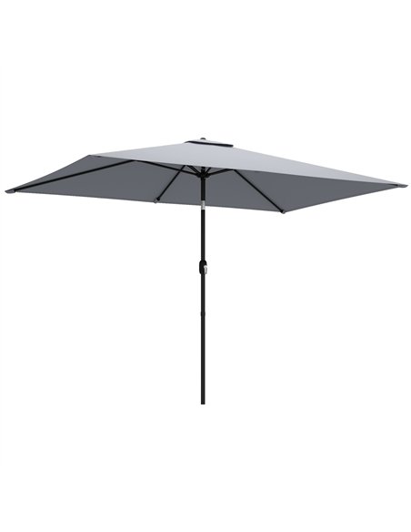 Outsunny Garden Parasol, Parasol Umbrella with Crank Handle, Tilt Function, Polyester Canopy, Light Grey - pic 187987 | FastDaddyshop