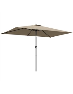 Outsunny Garden Parasol, Parasol Umbrella with Crank Handle, Tilt Function, Polyester Canopy, Khaki