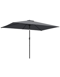 Outsunny Garden Parasol, Parasol Umbrella with Crank Handle, Tilt Function, Polyester Canopy, Dark Grey