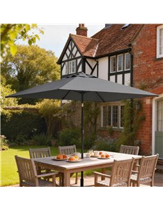 Outsunny Garden Parasol, Parasol Umbrella with Crank Handle, Tilt Function, Polyester Canopy, Dark Grey 2