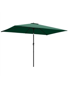 Outsunny Garden Parasol, Parasol Umbrella with Crank Handle, Tilt Function, Polyester Canopy, Green