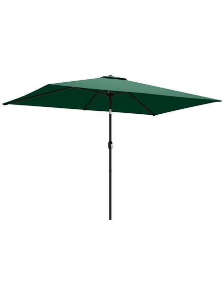 Outsunny Garden Parasol, Parasol Umbrella with Crank Handle, Tilt Function, Polyester Canopy, Green - pic 188104 | FastDaddyshop