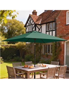 Outsunny Garden Parasol, Parasol Umbrella with Crank Handle, Tilt Function, Polyester Canopy, Green 2