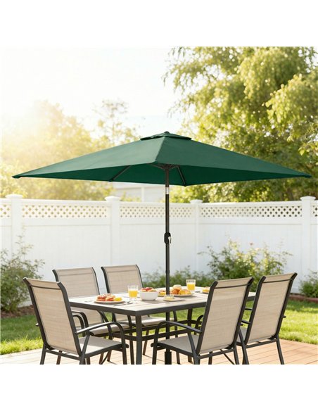 Outsunny Garden Parasol, Parasol Umbrella with Crank Handle, Tilt Function, Polyester Canopy, Green - pic 188112 | FastDaddyshop