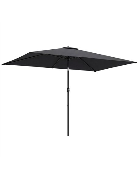 Outsunny Garden Parasol, Parasol Umbrella with Crank Handle, Tilt Function, Polyester Canopy, Black - pic 188131 | FastDaddyshop