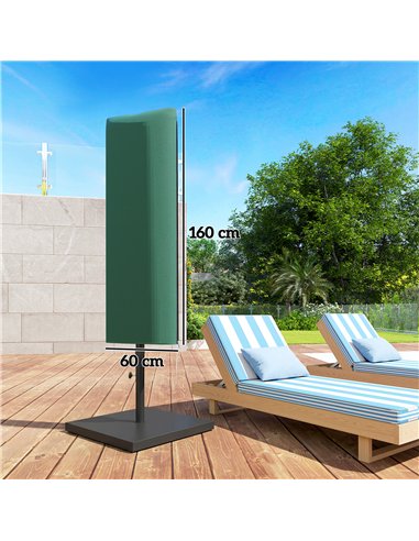 Outsunny Garden Parasol Cover, Outdoor Patio Umbrella Protector Weatherproof Garden Patio for 2-4.6m Parasol, Dark Green