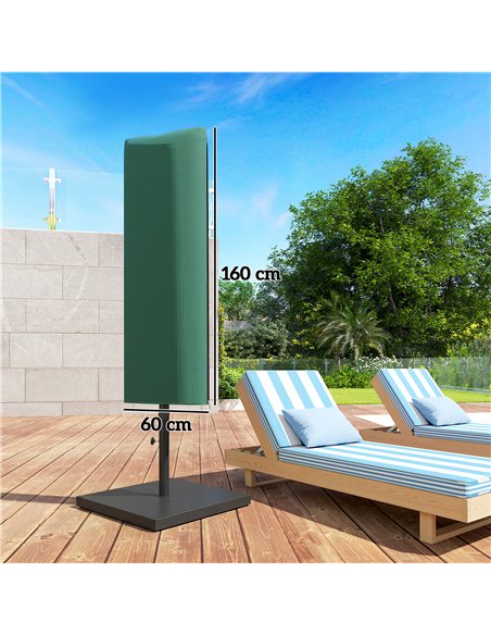 Outsunny Garden Parasol Cover, Outdoor Patio Umbrella Protector Weatherproof Garden Patio for 2-4.6m Parasol, Dark Green - pic 188151 | FastDaddyshop