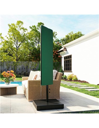Outsunny Garden Parasol Cover, Outdoor Patio Umbrella Protector Weatherproof Garden Patio for 2-4.6m Parasol, Dark Green
