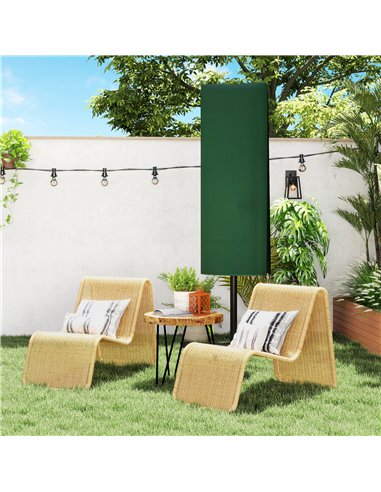 Outsunny Garden Parasol Cover, Outdoor Patio Umbrella Protector Weatherproof Garden Patio for 2-4.6m Parasol, Dark Green