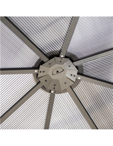 Outsunny 3x3m Hardtop Gazebo with UV Resistant Polycarbonate Roof, Steel & Aluminum Frame, Grey