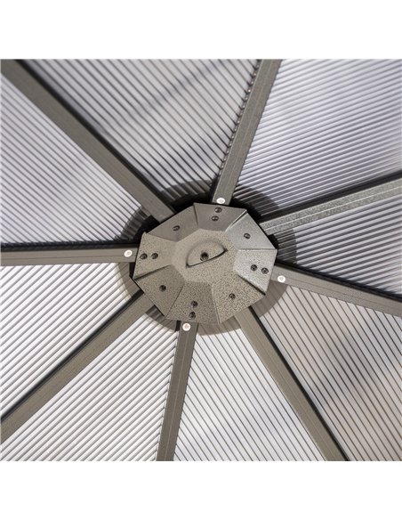 Outsunny 3x3m Hardtop Gazebo with UV Resistant Polycarbonate Roof, Steel & Aluminum Frame, Grey - pic 18816 | FastDaddyshop