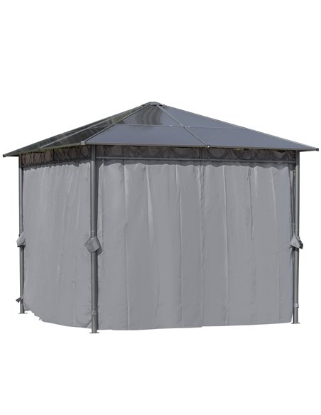 Outsunny 3x3m Hardtop Gazebo with UV Resistant Polycarbonate Roof, Steel & Aluminum Frame, Grey - pic 18817 | FastDaddyshop