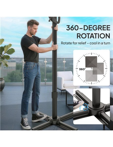 Outsunny 3 x 3 m Garden Cantilever Parasol w/ Light, Cover, UPF50+ Patio Umbrella w/ Wind Protection, 360° Rotation, Dark Grey - pic 188283 | FastDaddyshop