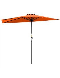 Outsunny Half Round Parasol Umbrella - Orange