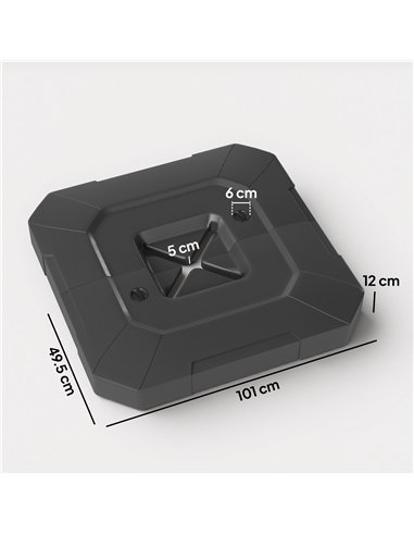 Outsunny 2PCS Umbrella Weights for Cantilever Parasols, Parasol Base Weights, 80 kg for Water or 105 kg Water and Sand Mix, Blac