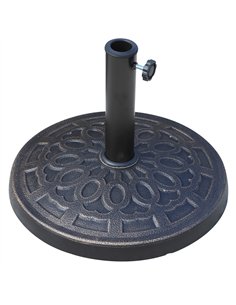 Outsunny 12kg Garden Parasol Base, Round Resin Sun Umbrella Base, Outdoor Umbrella Stand for 38mm or 48mm Outdoor Umbrella Poles