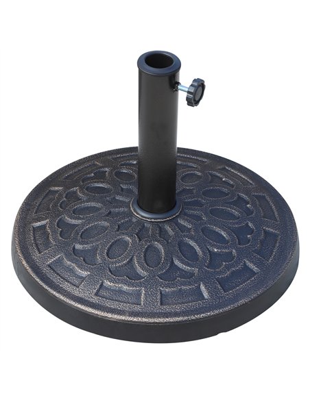 Outsunny 12kg Garden Parasol Base, Round Resin Sun Umbrella Base, Outdoor Umbrella Stand for 38mm or 48mm Outdoor Umbrella Poles - pic 188347 | FastDaddyshop